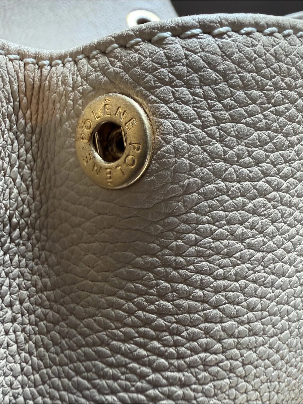 Polene numero Beige Suede & Leather Mini Shoulder Bag